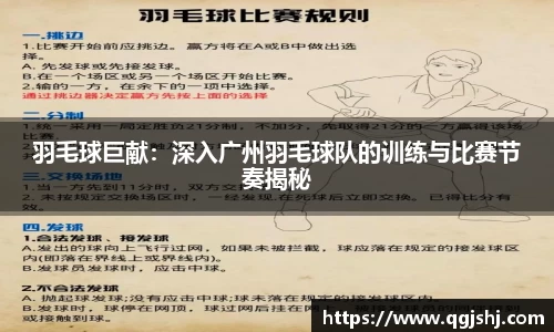 羽毛球巨献：深入广州羽毛球队的训练与比赛节奏揭秘