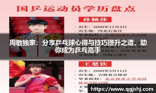 周敏独家：分享乒乓球心得与技巧提升之道，助你成为乒乓高手