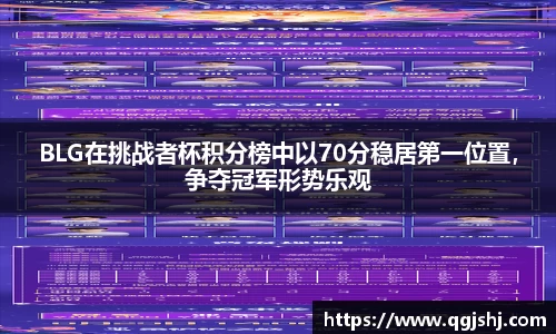 BLG在挑战者杯积分榜中以70分稳居第一位置，争夺冠军形势乐观