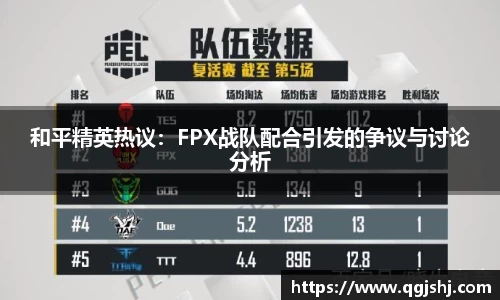 和平精英热议：FPX战队配合引发的争议与讨论分析