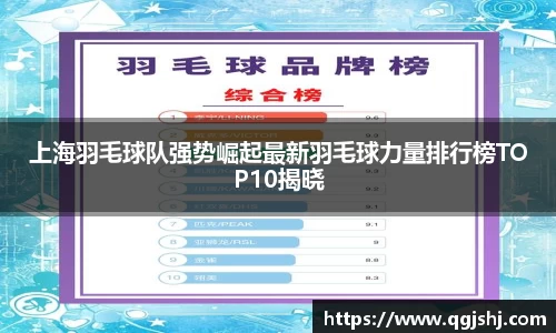 上海羽毛球队强势崛起最新羽毛球力量排行榜TOP10揭晓